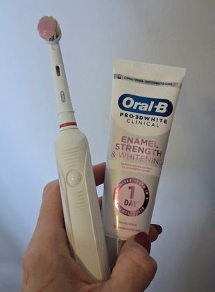 Excited to try the enamel strength and whitening toothpaste with my Oral B electric toothbrush.