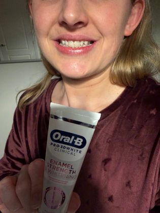 Matchy Matchy with my brush and oral B enamel strength and whitening. I love the unique taste and crystal formula of this paste!