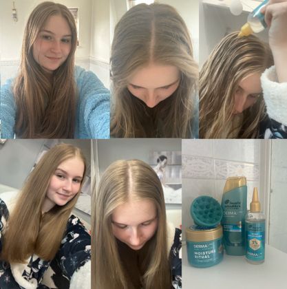 Before and after images using the set. 