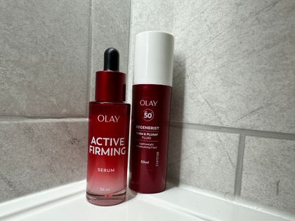 I absolutely love the Active Firming Serum! 
The scent is lovely, not too strong and feels amazing on the skin! 
The SPF 50 Firm & Plump Fluid goes on well - it’s so light and absorbs well into the skin! 
