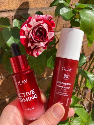 Olay Regenerist active firming serum with peptides & firm and plump fluid SPF 50+ with peptides