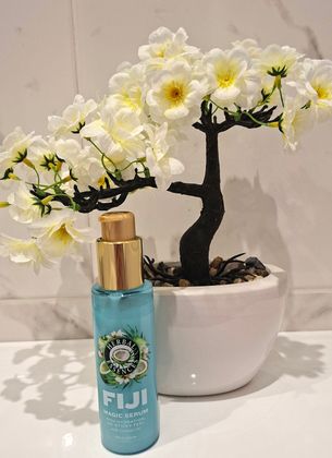 This makes my hair feel like silk, Herbal Essence
Fiji coconut serum