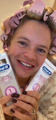 Day 3 of using Oral B enamel strength whitening toothpaste - so happy with my results 🤩