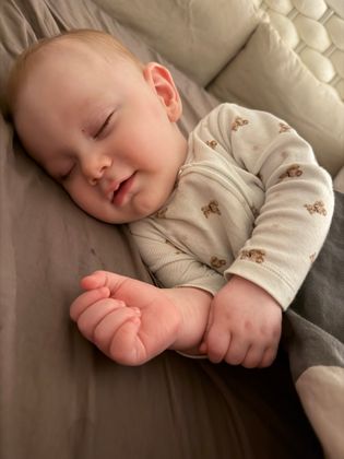 My baby even smiles in their sleep because Pampers keep them dry, comfortable, and happy all night long