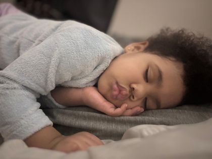 Night time and yes wearing Pampers picture of my other daughter Maya who's 2 years old 