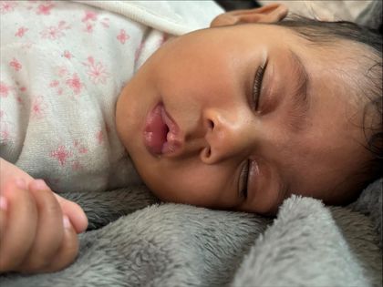 Night time and yes wearing Pampers 