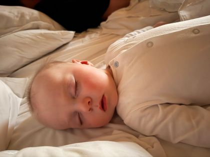 This image was taken at 06am after a peaceful nights sleep in pampers nappies 