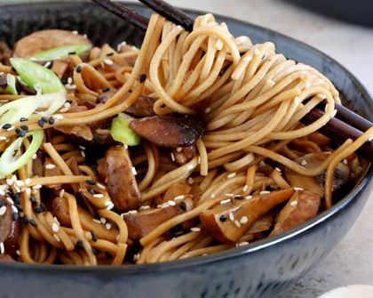 Nouille avec champignons pour les enfants 