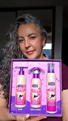 ​Showing off my new Aussie Bouncy Curls gift set! Looking forward to trying out the leave-in lotion, curl reviver spray, and epic volume mousse.